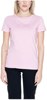 Guess Dames T-shirt Lente/Zomer Collectie Guess , Pink , Dames - L,M,S,Xs