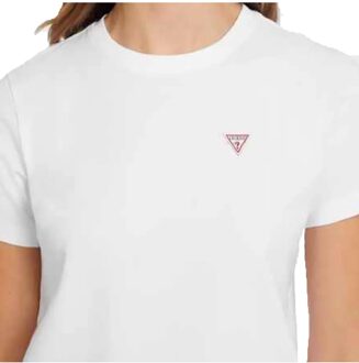 Guess dames T-shirt met mini-driehoekprint Wit - S