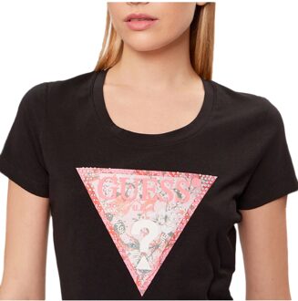 Guess dames T-shirt met tropische print Zwart - XS