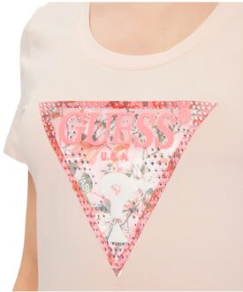 Guess dames T-shirt Rn Dreieck - maat S Rosé