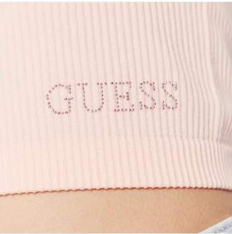 Guess dames top met logo in klassieke stijl Rosé