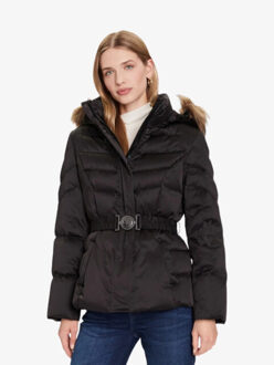 Guess Dames winterjas marina short real down zwart Veelkleurig