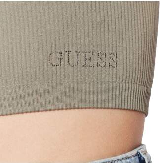 Guess damestop met origineel logo - maat S Donkergroen