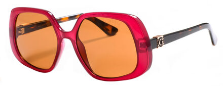 Guess Dameszonnebril van acetaat met vierkante vorm GU7862 Guess Bordeaux