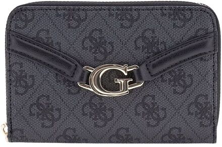 Guess Dea Slg Medium Zip Around coal logo dames portemonnee Zwart - H 9 x B 14 x D 3 cm