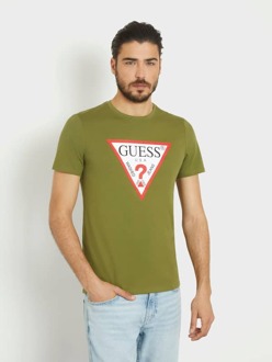 Guess Driehoek Logo T-Shirt Groen - XS