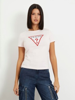 Guess Driehoek Logo T-Shirt licht roze - M