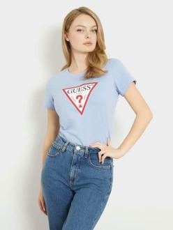 Guess Driehoek Logo T-Shirt Lichtblauw - XS