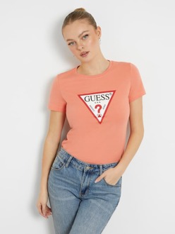 Guess Driehoek Logo T-Shirt Roze - XS