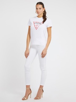 Guess Driehoek Logo T-Shirt Wit - S