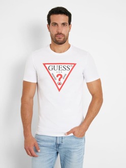 Guess Driehoek Logo T-Shirt Wit - S