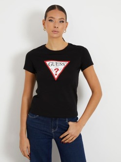 Guess Driehoek Logo T-Shirt Zwart - M