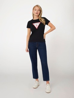 Guess Driehoek Logo T-Shirt Zwart - S