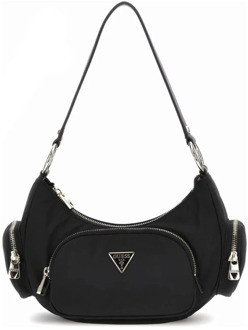 Guess Eco Gemma Shoulder Bag black Damestas Zwart - H 19 x B 26 x D 8