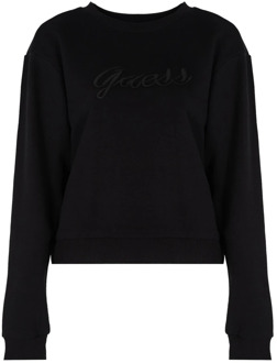 Guess Eenvoudige Ronde Hals Sweater Guess , Black , Dames - L,M,Xs