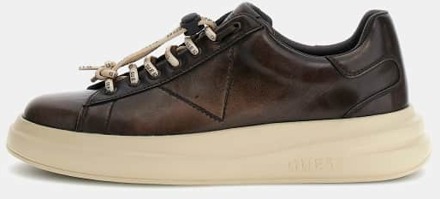 Guess Elba Sneakers Van Echt Leer Bruin - 40