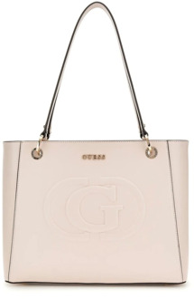 Guess Elegante Cream Shopper Tas Guess , Beige , Dames - ONE Size