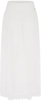 Guess Elegante Katoenen Bell Rok voor Dames Guess , White , Dames - L,M,S,Xs