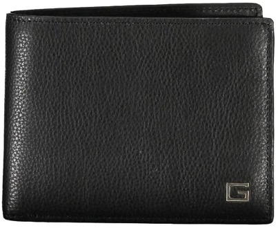 Guess Elegante Leren Portemonnee met Twee Vakken Guess , Black , Heren - ONE Size