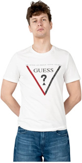 Guess Elegante ronde hals T-shirt Guess , White , Heren - 2Xl,L,M