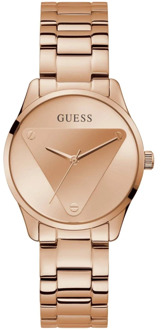 Guess Embleem roségouden horloge stijlvol ontwerp Guess , Brown , Dames - ONE Size