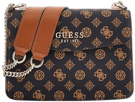 Guess Evelune Convertible Xbody Flap mocha logo multi Damestas Bruin - H 16 x B 23 x D 10