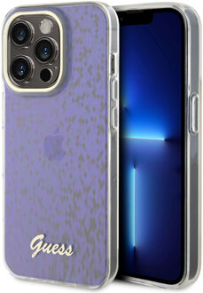 Guess Faceted Mirror Backcover voor de Apple iPhone 15 Pro - Blauw