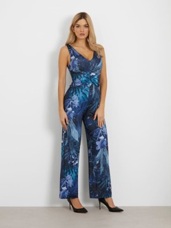 Guess Flare-Jumpsuit Met Print All-Over Bloemenprint blauw - L