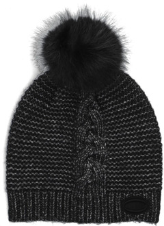 Guess Gebreide Beanie Muts met Pom Pom Guess , Black , Dames - L