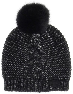 Guess Gebreide Beanie Muts met Pom Pom Guess , Black , Dames - L