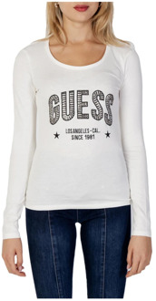 Guess Gedrukt T-shirt met Lange Mouwen voor Vrouwen Guess , White , Dames - XS