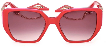 Guess Geometrische zonnebril met bedels Guess , Pink , Dames - 55 MM