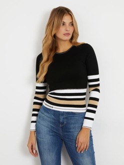 Guess Gestreepte Sweater Zwart multi - XL