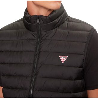 Guess Gewatteerd herenvest Mini Triangle van Guess Zwart - L