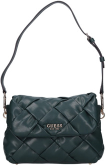 Guess Geweven Leren Schoudertas Guess , Green , Dames - ONE Size