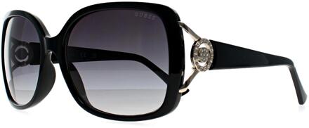 Guess GF6065 01B glanzend zwart grijs gradiënt zonnebril - One Size