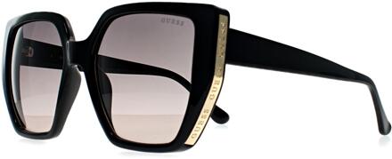 Guess GF6178 01B glanzende zwart roze bruine zonnebril - maat