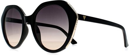 Guess GF6201 01B glanzende zwart blauw roze zonnebril met kleurverloop - maat