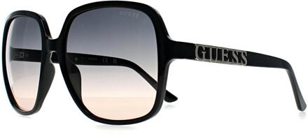 Guess GF6203 01W glanzend zwart blauw roze gradiënt zonnebril