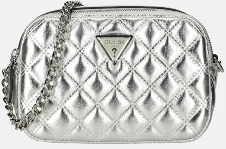 Guess Giully camera bag crossbody tas silver Zilver