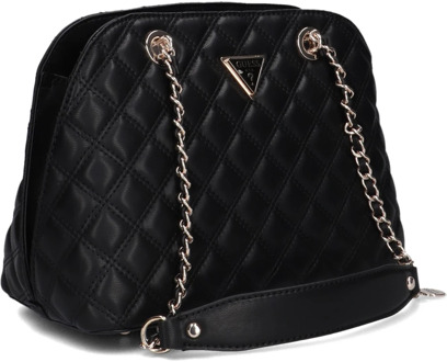 Guess Giully Dome Satchel Schoudertas Guess , Black , Dames - ONE Size