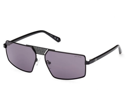 Guess Glanzend zwarte zonnebril met violette lenzen Guess , Black , Unisex - 60 MM