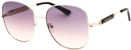 Guess Gold Frame Gradient Bordeaux Lensed Zonnebril - maat Goud