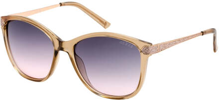 Guess Gradient Bordeaux Lens Glanzende Beige Zonnebril