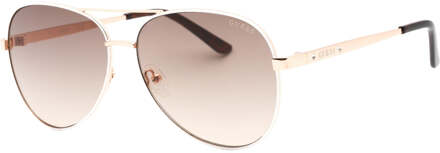 Guess gradiëntbruine lens wit ingelijste roségouden zonnebril - One Size