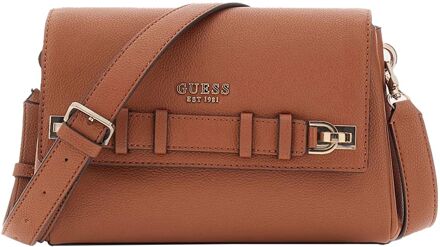 Guess Gregoria Flap Crossbody cognac schoudertas dames - H 15 x B 25 x D 7 cm