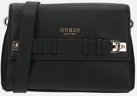 Guess Gregoria flap crossbody tas black Zwart