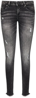 Guess Grijze Skinny Jeans met Metalen Logo Guess , Gray , Dames - W24