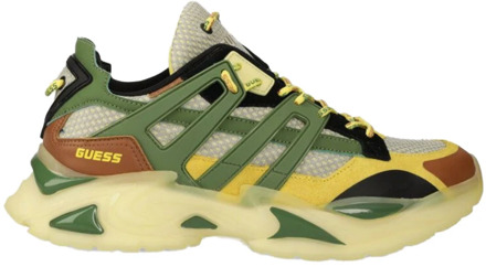 Guess Groen Gele Sneakers voor Heren Guess , Multicolor , Heren - 45 Eu,44 Eu,41 Eu,40 Eu,43 Eu,42 EU