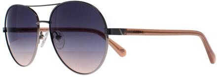 Guess GU5213 10W glanzend licht nickeltin blauw gradiënt zonnebril - maat Zilver